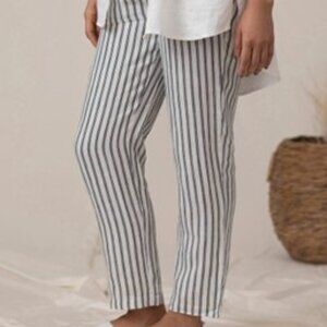 Sympli Linen Striped Pant Navy XSmall
